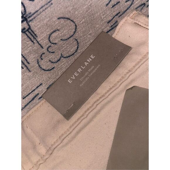 NEW WITH TAGS Everlane Womens Beige The Original Cheeky Jean Straight Leg High R - Picture 6 of 7